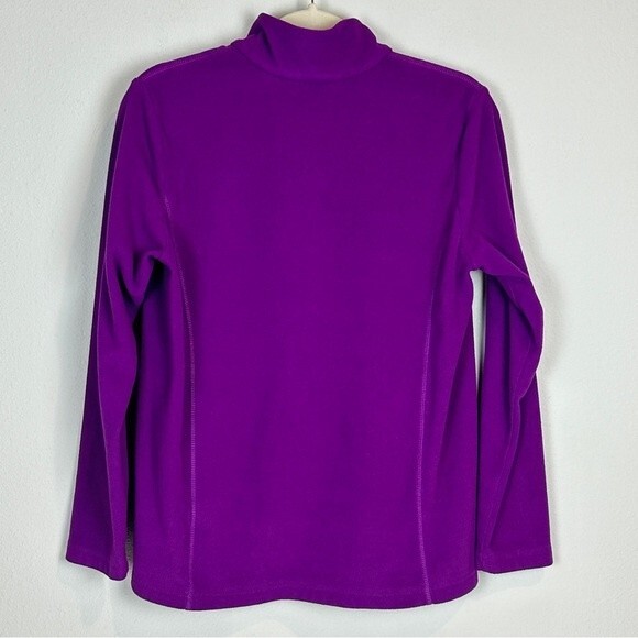 Lands’ End Lightweight Fleece Quarter Zip Pullover Purple S - Picture 4 of 8